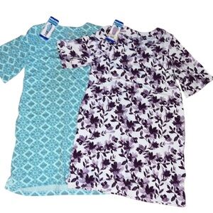 Hang Ten Women Dresses - Aqua Pattern & White with Purple Floral